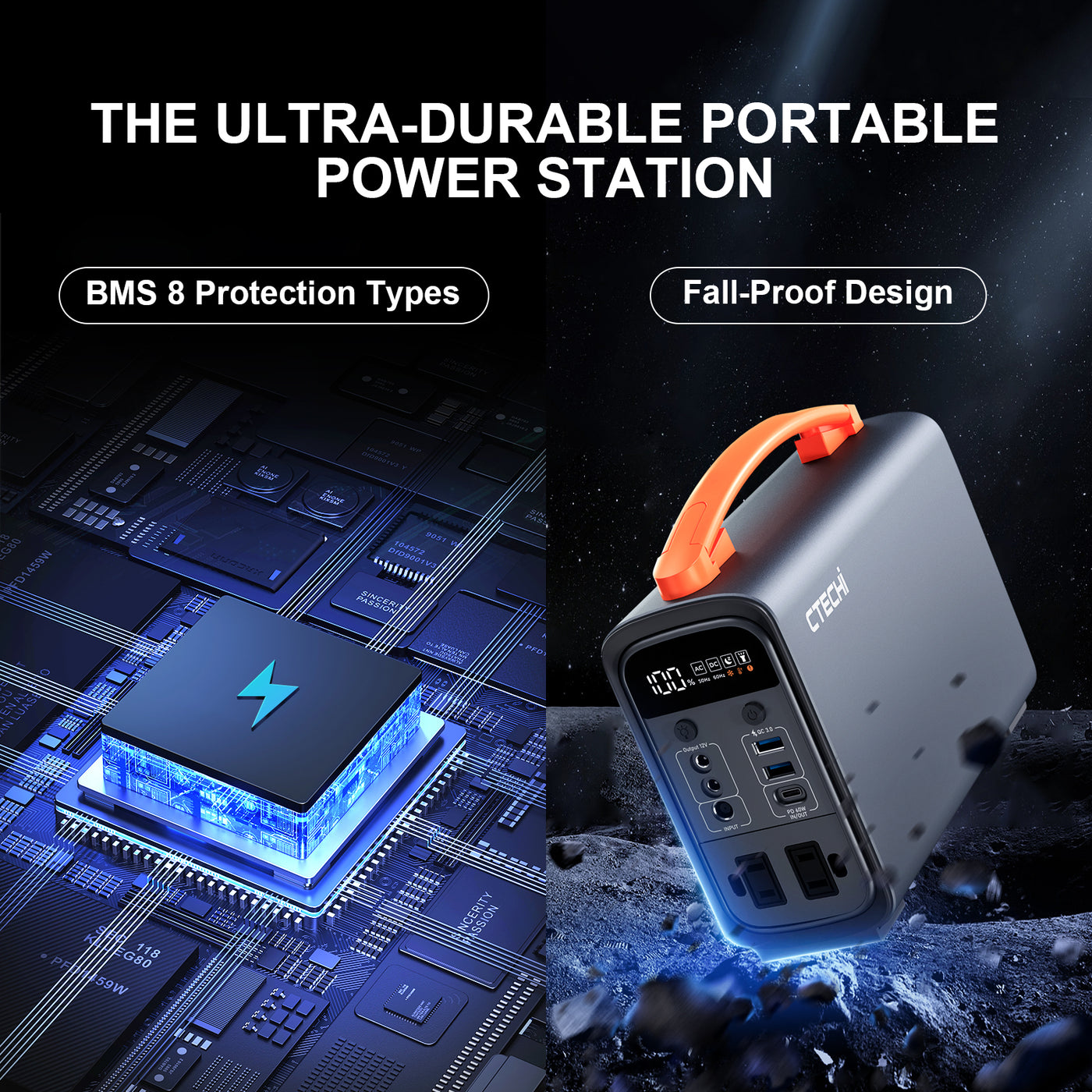 【Update Version】 CTECHi GT200 Portable Power Station 240W / 240Wh LiFePO4 Battery